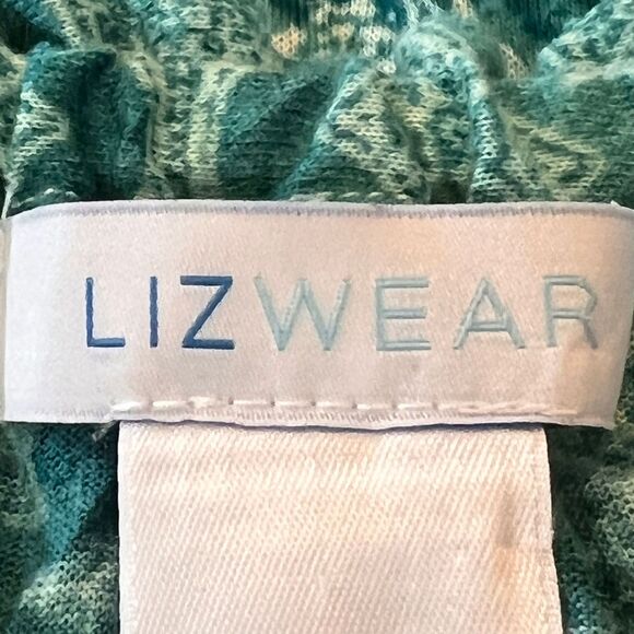 LizWear XL Teal Peasant Top with Drawstring - Picture 6 of 9